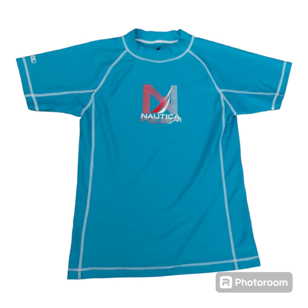 Nautica Sports Wear Sailing Heriatage Rash Guard Swim Surf Shirt Back Size XL